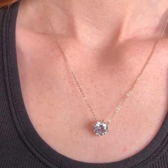 NEW the Monarch Round Cut Necklace - Gold - Picture 5 of 6